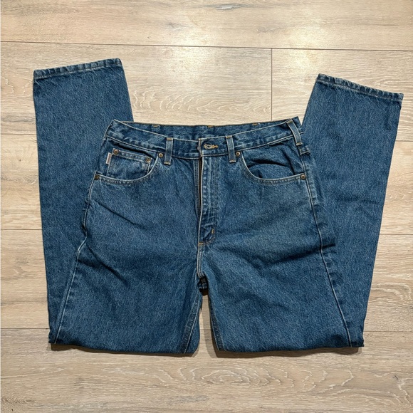 Carhartt Men's Relaxed Fit Blue Jeans Size 34x32 Medium Wash - Picture 1 of 6